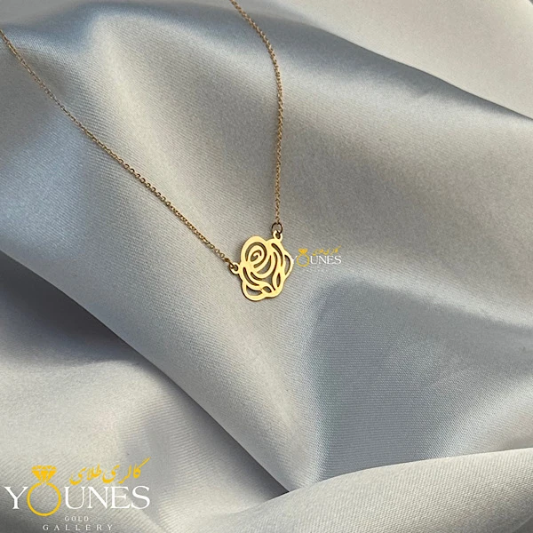 گردنبند گل رز طلا